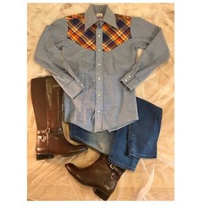 Vintage Perma Prest Unisex Sears Button Shirt.